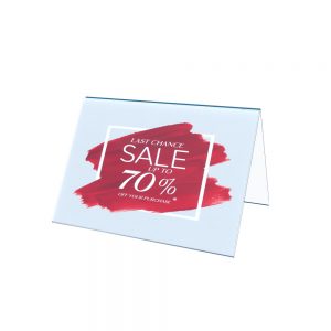 PVC Tent Shape Card Holder Single Sided: A5 Landscape – save 55%