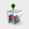 12mm Silicon (Glass Effect) Prestige Acrylic Lamp Table With Magazine Rack