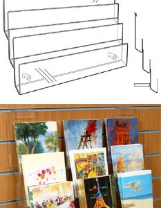 3 Tier Card Rack – Slatwall DIsplay: 800mm (W) x 400mm (H) x 30mm (D)