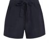 Weird Fish Sway Linen Tie Waist Shorts Navy Size 14