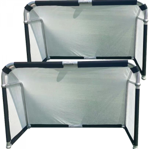 Hillman 6ft x 4ft Aluminium Folding Football Goals - 2 Pack