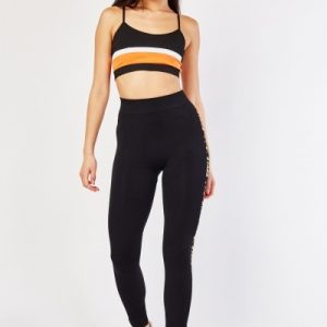 Printed Side High Waist Sports Leggings