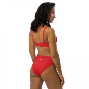 Red Recycled High-Waisted Bikini